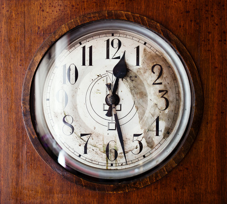 Antique grandfather clock, close up photo