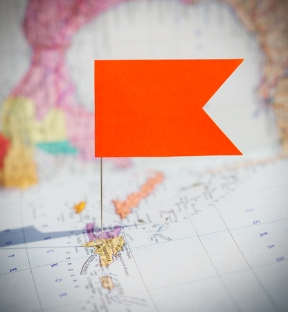 Travel destination, pin on the mapの写真素材