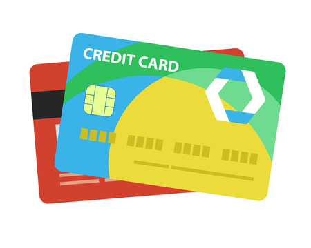 Credit card. Single flat icon on white background. illustrationのイラスト素材
