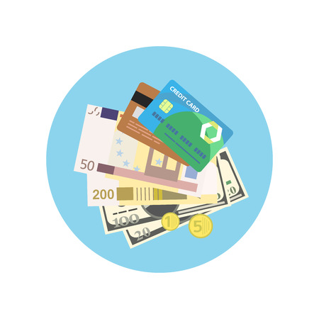 Bank credit concept design style. Credit, credit card, banking and finance, finance payment, banking financial, pay cashのイラスト素材