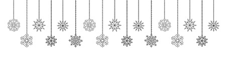 Snowflakes garland border, christmas and new year decoration for your design.のイラスト素材