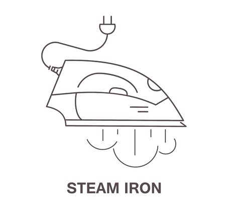 Simple icon iron with steam, vector illustration.のイラスト素材