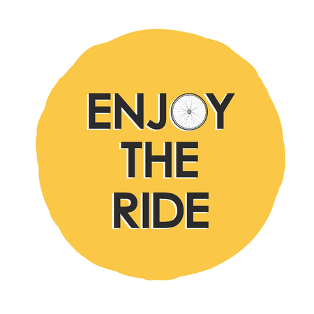 illustration with Enjoy the ride textのイラスト素材