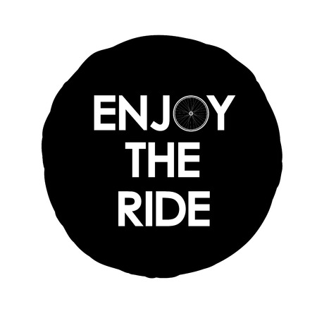 illustration with Enjoy the ride textのイラスト素材