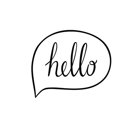 Speech bubbles with hello word, hand drawn vector.のイラスト素材