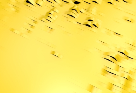 3D illustration of yellow surface made of waving lines, abstract backgroundの写真素材