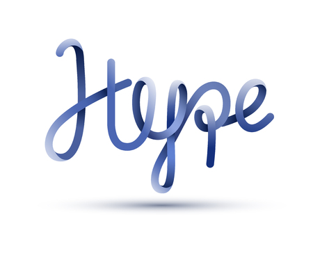 Hype quote lettering. Pseudo 3d graphic typography element. Vector illustration.のイラスト素材