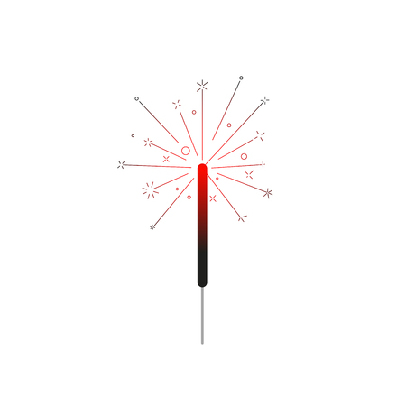 Glowing bengal fire icon, party sparkler. Vector illustration.のイラスト素材