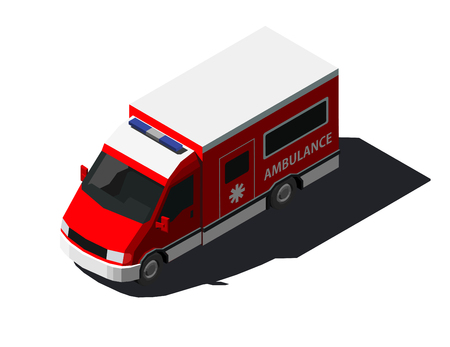 Vector isometric illustration of ambulance carのイラスト素材
