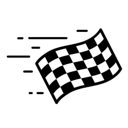 Fast moving checkered start flag.のイラスト素材