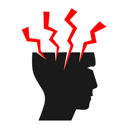 Tired exhausted character suffering stress. Symptoms of depression disorder. Vector illustrationのイラスト素材