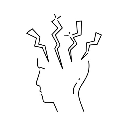 Tired exhausted character suffering stress. Symptoms of depression disorder. Vector illustrationのイラスト素材