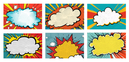 Pop art backdrop. Vector set for social, banner or card.のイラスト素材