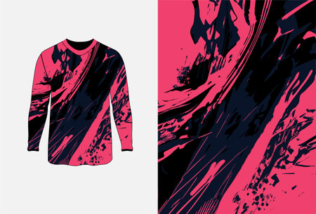 Long sleeve jersey grunge texture for extreme sportwear, racing, cycling, football, motocross, travel, backdrop, wallpaper. Vector pattern.のイラスト素材