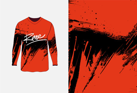 Long sleeve jersey grunge texture for extreme sportwear, racing, cycling, football, motocross, travel, backdrop, wallpaper. Vector pattern.のイラスト素材