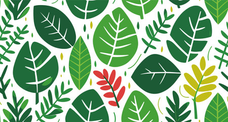 Botanical seamless vector pattern with leavesのイラスト素材