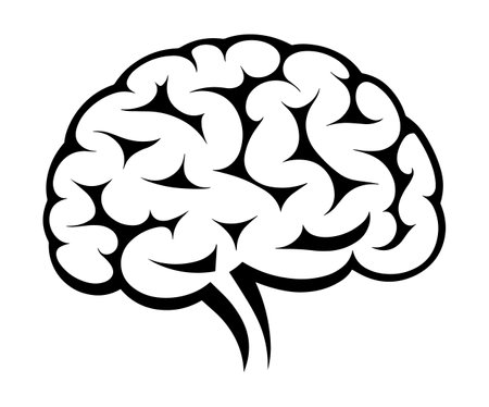 Brain side view vector logo. Vector illustrationのイラスト素材