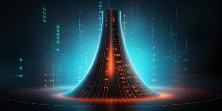 Data flow funnel digital tech abstract background. Generative AIの素材