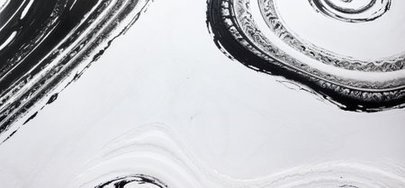 Abstract black and white Fluid art. Ink in the water. Generative AIの素材