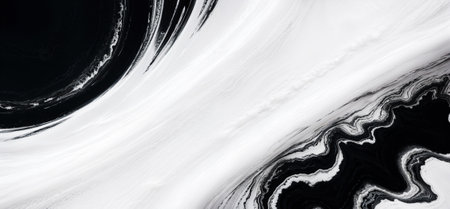 Abstract black and white Fluid art. Ink in the water. Generative AIの素材