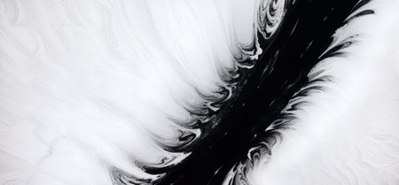 Abstract black and white Fluid art. Ink in the water. Generative AIの素材