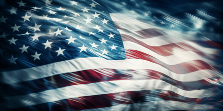 USA national flag. 4th of July, Independence Day banner.の素材