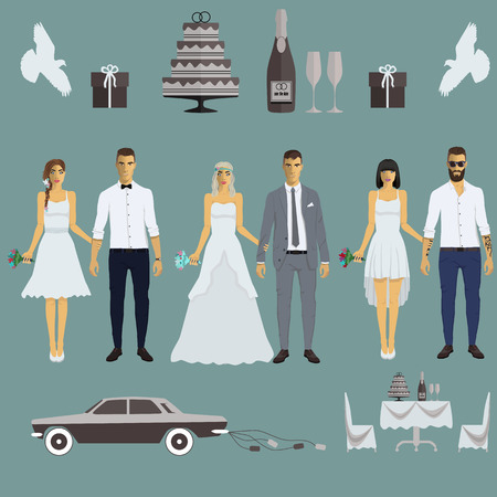 illustration wedding dressのイラスト素材