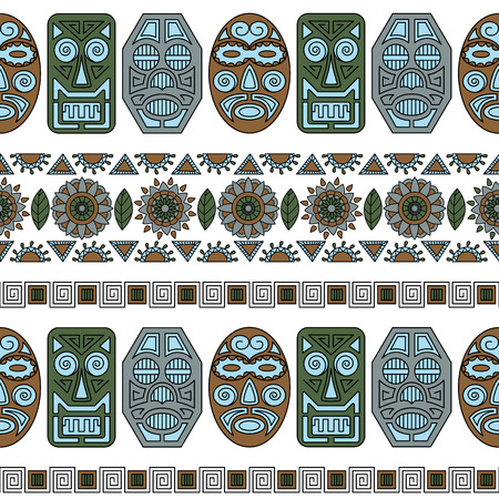 pattern ethnic maskのイラスト素材