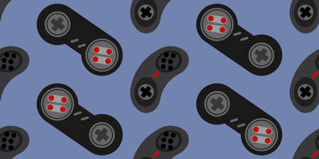 Video game controller background. Gadgets seamless pattern. Vector Eps10