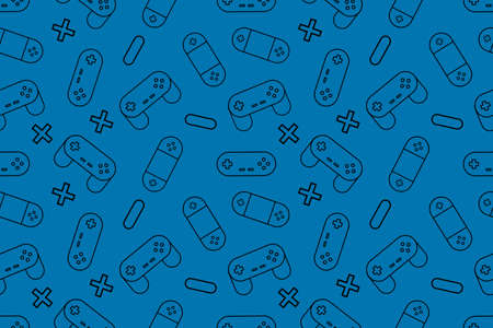 Video game controller background Gadgets and devices seamless pattern vector Eps10のイラスト素材