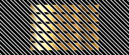 Black geometric horizontal and vertical lines with gold insert modern abstract background vector...