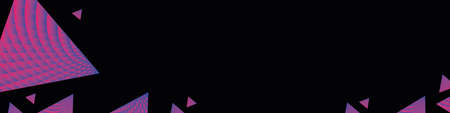 Abstract colored triangles pattern New Retro Wave illustration on dark background. Modern vector template backdrop.のイラスト素材