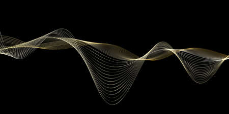 abstract gold wavy lines modern vector background