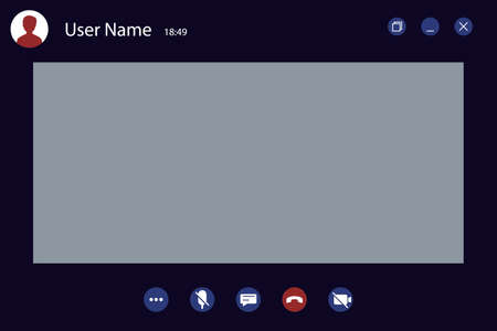 Video Call screen template. video call black Interface for social communicat - vector