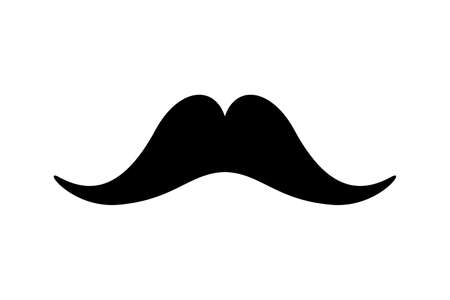 Men Mustache black silhouette. Vector illustrationのイラスト素材