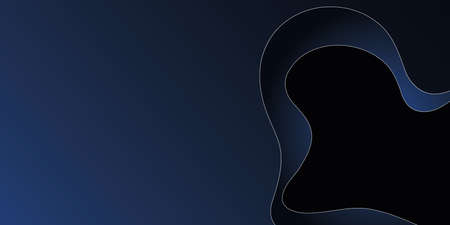 Abstract cut shape on Blue backdrop. Blue design element for holiday banner, poster. Paper cut style, Modern abstract vector illustration EPS 10.のイラスト素材