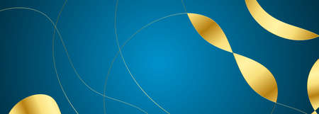 Abstract wavy pattern with gold. Luxury dark blue background vector illustrationのイラスト素材