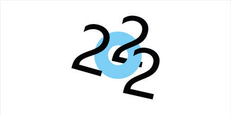 2022 Happy New Year  text design. 2022 number design template.のイラスト素材