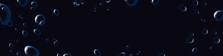 Abstract background with realistic bubbles and free space for text. Horizontal banner, backdrop...