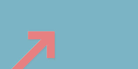 Red arrow pointing up over blue background, success or growth concept.