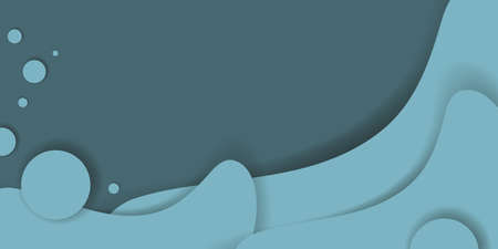 Paper cut background. Modern abstract decoration pattern, halftone gradients, 3d. Dark blue...