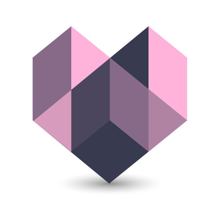 Heart pictogram in isometric. Vector icon illustration isolated on white backgroundのイラスト素材