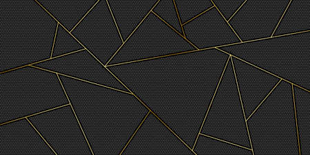 Dark black and Gold mosaic background. Modern dark abstract vector texture EPS 10のイラスト素材