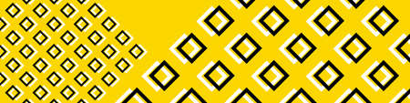 Abstract yellow horizontal background with a squares pattern. Modern cover, wallpaper, banner or...