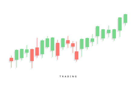 Trading icon illustration with candles. Rise and fall graph. Vector EPS 10のイラスト素材