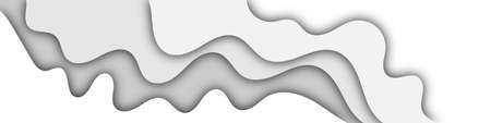 White paper cut background with waves layers. Abstract layout design for brochure and flyer. paper...