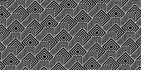 Abstract geometric pattern with lines. Black and white square texture. Modern abstract vector background.のイラスト素材