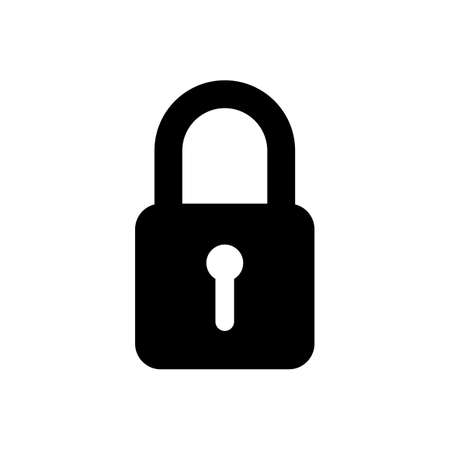 padlock icon. Lock black icon. security symbol. Vector illustration isolated on white background. EPS 10のイラスト素材