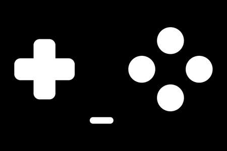 Black game background with gamepad buttons. Modern minimal background, banner or backdrop for games...