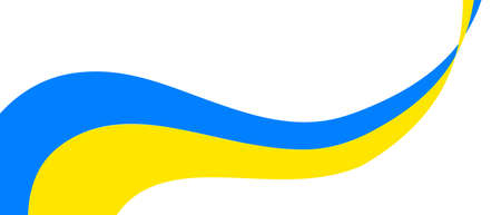 Patriotic of Ukraine flag. Abstract background with yellow-blue ribbon. Ukrainian backdrop with empty space for text. Vector illustration of patriotic background.のイラスト素材
